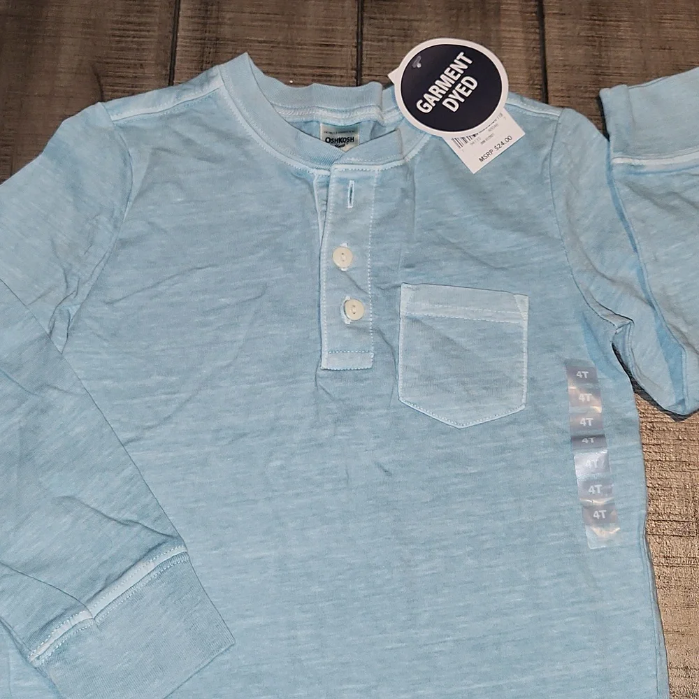NWT OshKosh B'gosh Sky Blue Long Sleeve Henley
